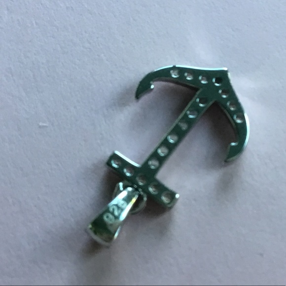 Sterling Silver Cz Anchor Necklace - Picture 13 of 15